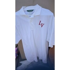 White Polo Shirt Outer Banks Cotton Embroidered Logo Size L